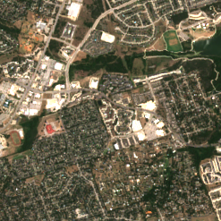 AWS Creekside Campus (Bastrop County) site on 2024-08-21, Sentinel-2 satellite true color