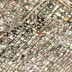 Colocation America Los Angeles (530 West 6th St) site on 2024-08-25, Sentinel-2 satellite true color