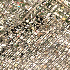 Colocation America Los Angeles (530 West 6th St) site on 2025-08-30, Sentinel-2 satellite true color