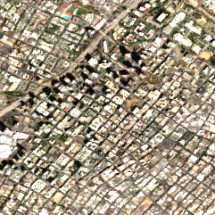 Colocation America Los Angeles (624 S Grand Ave / One Wilshire) site on 2025-08-30, Sentinel-2 satellite true color