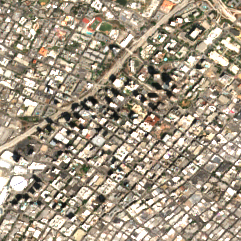 Colocation America Los Angeles (707 Wilshire Blvd) site on 2024-08-25, Sentinel-2 satellite true color