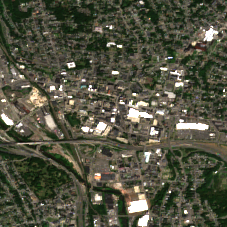 Colocation America Connecticut (108 Bank St, Waterbury) site on 2022-08-25, Sentinel-2 satellite true color