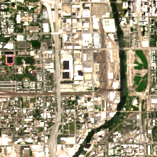 CoreSite CH2 Chicago site on 2020-06-14, Sentinel-2 satellite true color