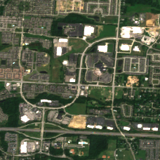 Edged Columbus (New Albany) site on 2025-08-01, Sentinel-2 satellite true color
