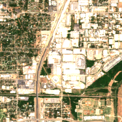 Edged Dallas (Irving) site on 2022-07-10, Sentinel-2 satellite true color