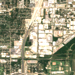 Edged Dallas (Irving) site on 2025-08-08, Sentinel-2 satellite true color