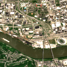 H5 Cincinnati 360 Gest site on 2022-06-18, Sentinel-2 satellite true color