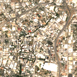 H5 San Antonio (100 Taylor) site on 2024-08-21, Sentinel-2 satellite true color