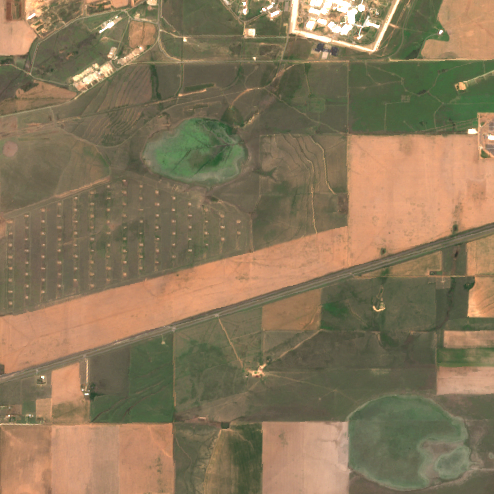 Fermi America HyperGrid site on 2018-08-04, Sentinel-2 satellite true color