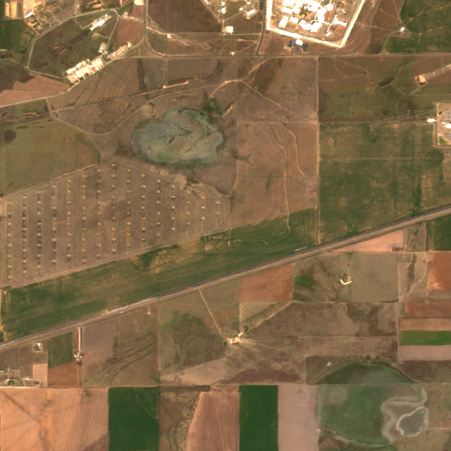 Fermi America HyperGrid site on 2020-08-28, Sentinel-2 satellite true color