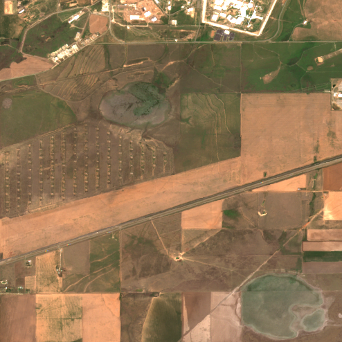 Fermi America HyperGrid site on 2024-08-17, Sentinel-2 satellite true color