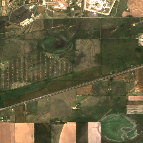 Fermi America HyperGrid site on 2025-05-16, Sentinel-2 satellite true color