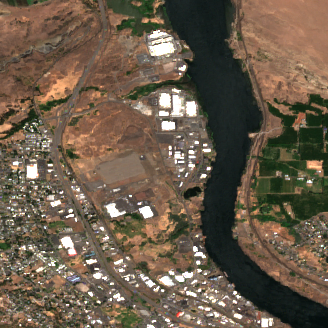 Google The Dalles Data Center Campus site on 2020-08-10, Sentinel-2 satellite true color