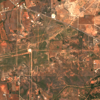 Stargate Abilene site on 2018-08-31, Sentinel-2 satellite true color